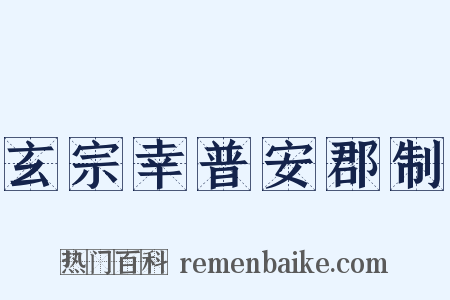 玄宗幸普安郡制是什么意思的图片